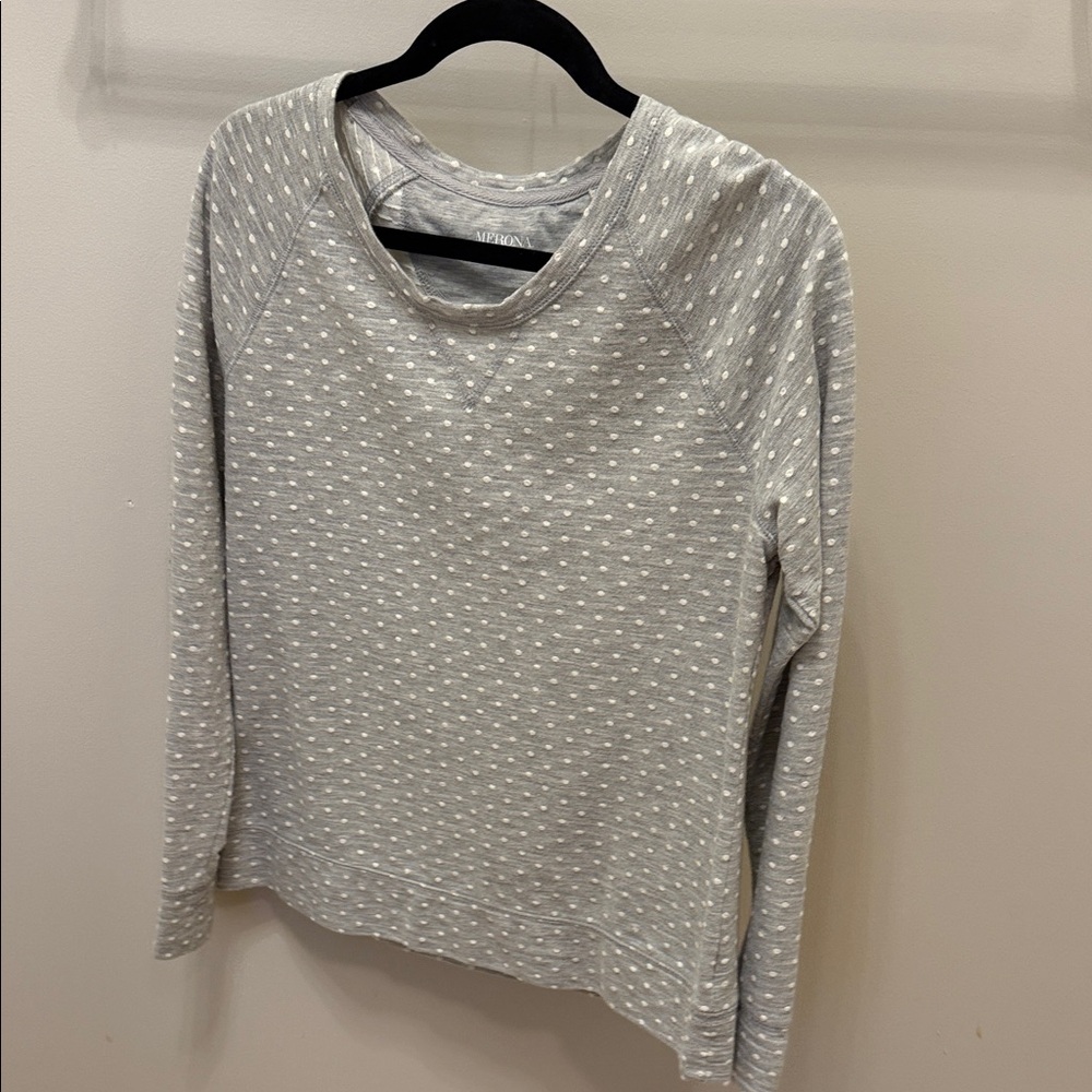 Merona Light Gray Textured Sweatshirt